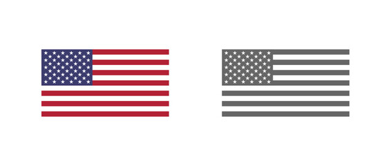 American flag in actual size and colors. Stock illustration.