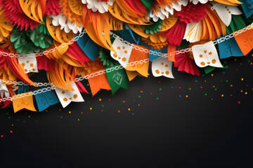 Colorful celebration patterns background with blank text space