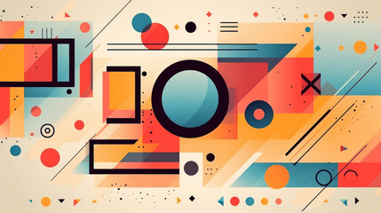 Obraz premium Colorful geometric shapes banner background