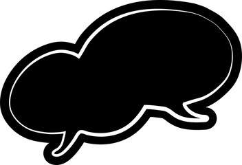 Black speech bubble, dialog, talk, speech, think