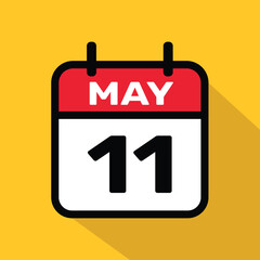 Calendar 11 may Vector illustration background design.
