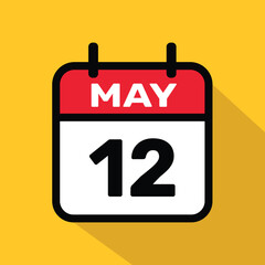 Calendar 12 may Vector illustration background design.