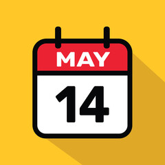 Calendar 14 may Vector illustration background design.