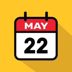 Calendar 22 may Vector illustration background design.
