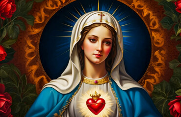 Sacred Depiction: The Immaculate Heart of The Blessed Virgin Mary 