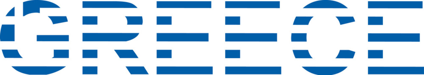Greece word in flag style