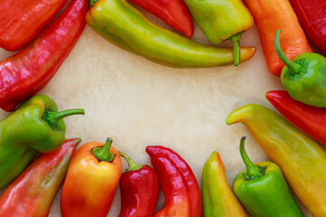 background of ripe peppers