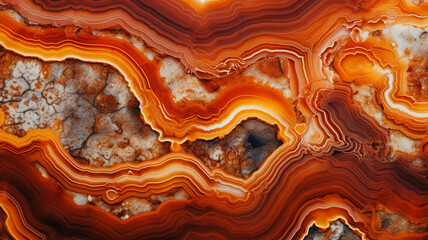 Natural Agate Slice Macro Background he intricate patterns and rich warm tones of a natural stone slice.