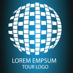 blue disco ball logo for your bussiness