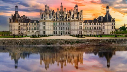 Gordijnen France. Loire valley most beautiful medieval castles - Chambord - greatest masterpiece of Renaissance architecture. © Freesurf