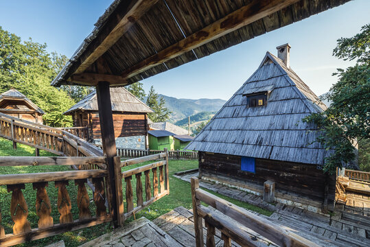 Kustendorf, Serbia - August 29, 2015: Guest house in Kustendorf village, also called Drvengrad built by Emir Kusturica