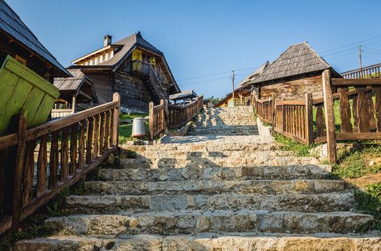 Kustendorf, Serbia - August 29, 2015: Kustendorf village, also called Drvengrad built by Emir Kusturica