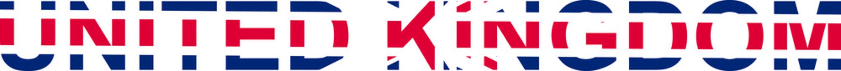 United Kingdom word in flag style