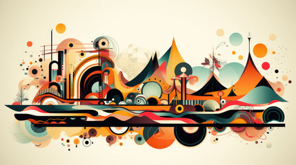 Creative abstract design of geometric shapes and patterns