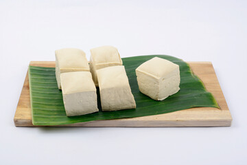 Tofu, one of the cooking ingredients made from processed soybeans