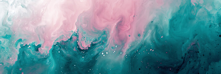 retro-futuristic vibes with a cosmic blend of pink, teal, and white gradients, textured by a grainy...
