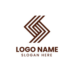 Logo design with luxury letter s line concept