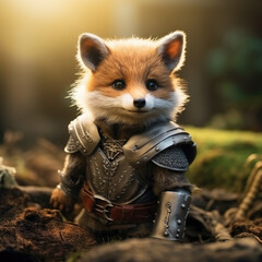Cute little warrior fox