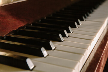 Piano keys close up image - 723770874