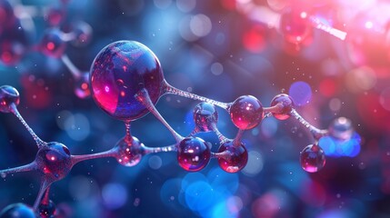 Abstract image of atom and molecule structure
