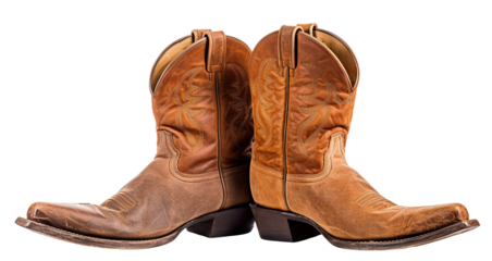 Cowboy leather boots cut out