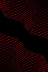 Abstract background with waves for banner. Standart poster size. Vector background with lines. Element for design isolated on black. Red. Valentine's Day. Women's Day. Brochure