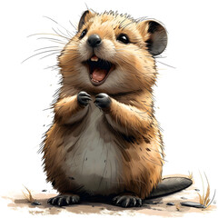 Vector Image of Quibble the Quokka Clipart - obrazy, fototapety, plakaty