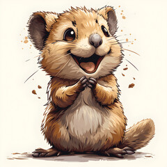 Vector Image of Quibble the Quokka Clipart - obrazy, fototapety, plakaty