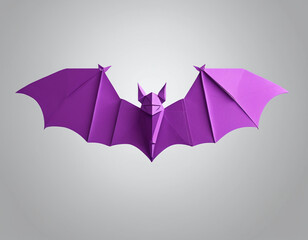 Animal bird origami bats shape origami on orange background