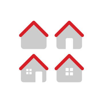House icon. Real estate symbol. Flat design. Vector illustration. Icon set of home, element design of house and property