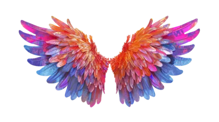 Fotobehang colorful angel wings isolated © Tony A