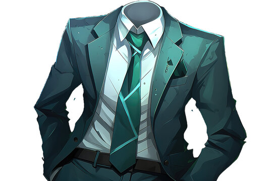 businessman's suit isolated on a Transparent background. Generative AI