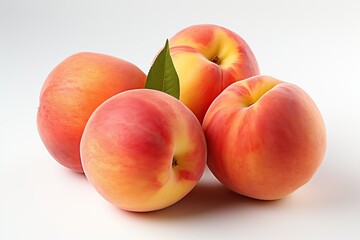Fototapeta na wymiar peach close up isolated on white background.