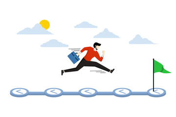 Successful implementation of business tasks. Plan accomplished, mission accomplished. businessman skip to-do list or checklist with check mark. success of business tasks. Work planning. completed work