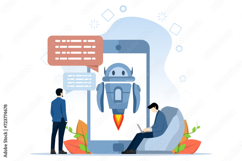 Poster ai assistant support and faq concept. ask questions, and receive answers. customer dialogue with cha