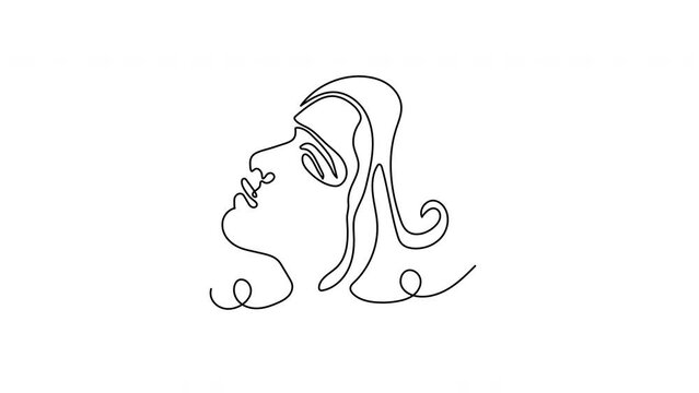 woman face one line art, best illustration design.