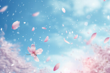 風に舞う桜の花びら、3D CG