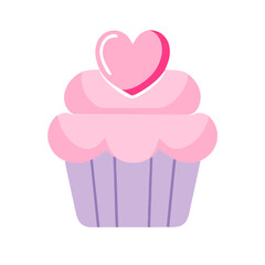 pink cupcake with heart