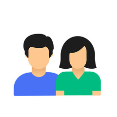 Fototapeta premium Color icon silhouette of a man and a woman