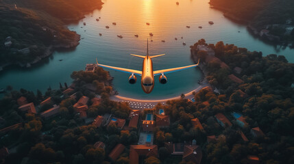 Scenic flight over stunning tourist destination