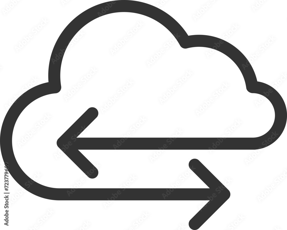 Poster technology icon vector cloud computing connection. big data global server. line design symbol.