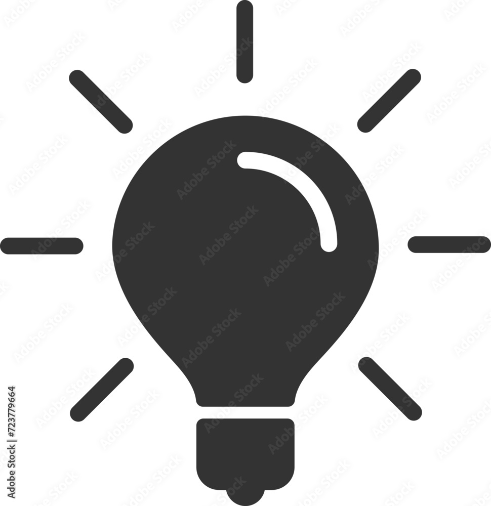 Poster light bulb icon vector. llightbulb idea logo concept. lamp electricity icons web design element. led