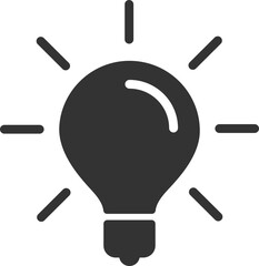 Light bulb icon vector. Llightbulb idea logo concept. Lamp electricity icons web design element. Led lights isolated silhouette.