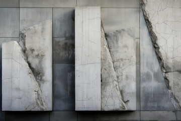 Gray color triple composition brutalism abstract background
