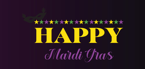 Happy Mardi Gras Stylish Text illustration Design