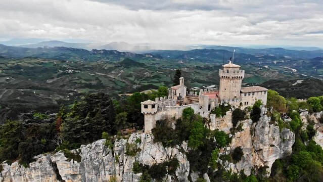 San Marino mountains in cloudy day