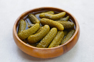 Tasty pickled cucumbers. Fermented vegetables
