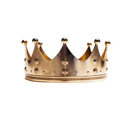Golden crown isolated on transparent background. Generative AI
