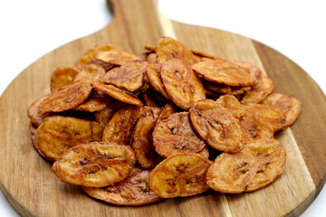 Crispy banana chips. Fruit snack