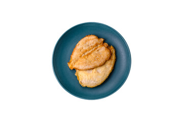 Delicious battered chicken breast chops with salt, spices and herbs